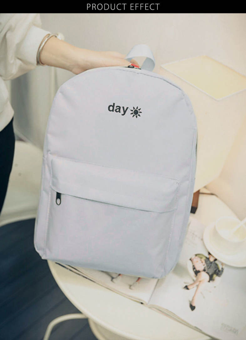 Stitchwork Letter Moon Oxford Unisex Portable Backpack