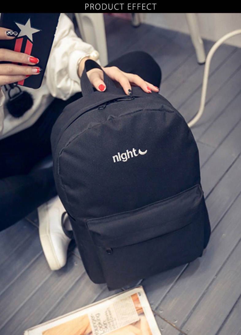 Stitchwork Letter Moon Oxford Unisex Portable Backpack