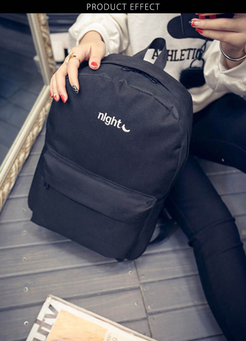 Stitchwork Letter Moon Oxford Unisex Portable Backpack