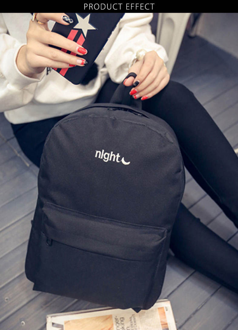 Stitchwork Letter Moon Oxford Unisex Portable Backpack