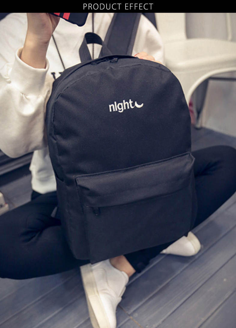 Stitchwork Letter Moon Oxford Unisex Portable Backpack