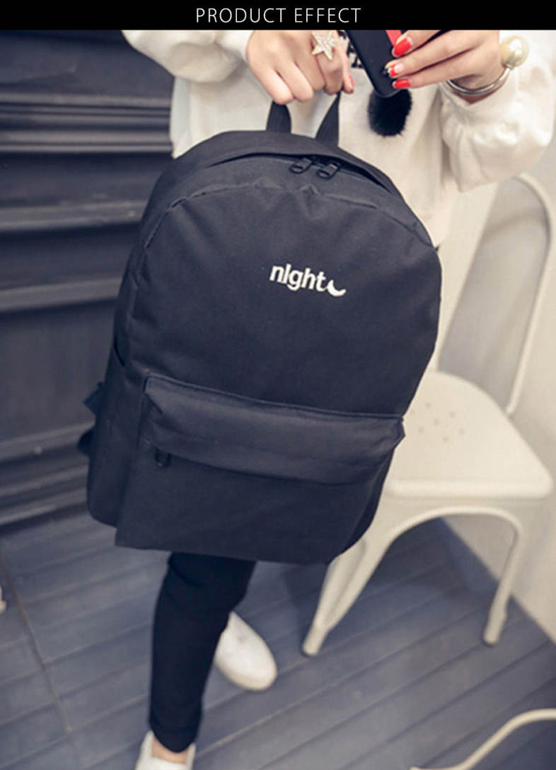 Stitchwork Letter Moon Oxford Unisex Portable Backpack