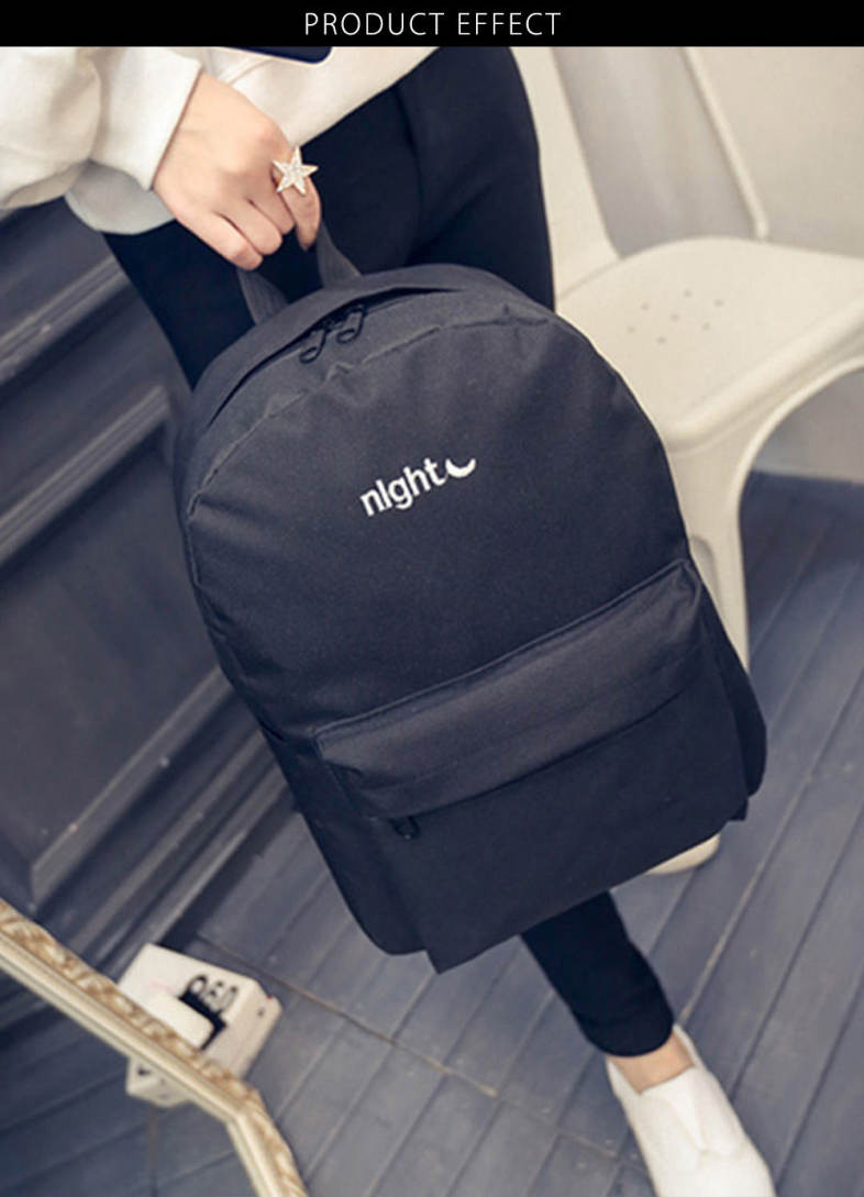 Stitchwork Letter Moon Oxford Unisex Portable Backpack