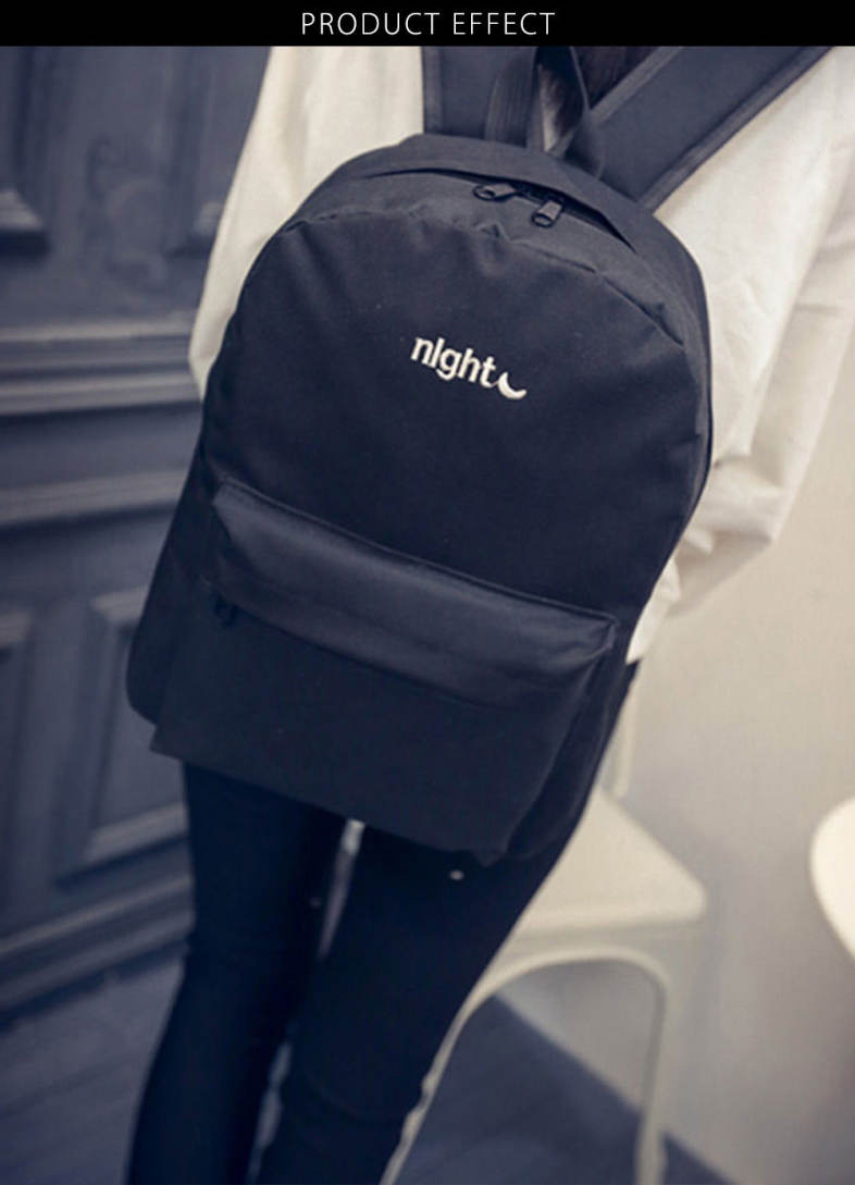 Stitchwork Letter Moon Oxford Unisex Portable Backpack