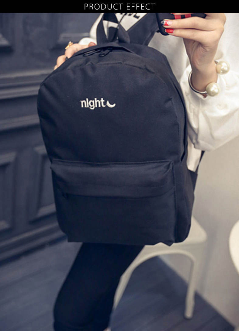 Stitchwork Letter Moon Oxford Unisex Portable Backpack