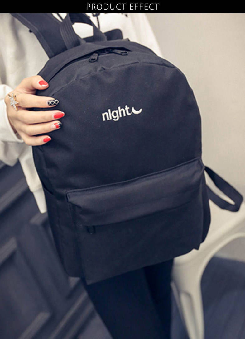 Stitchwork Letter Moon Oxford Unisex Portable Backpack