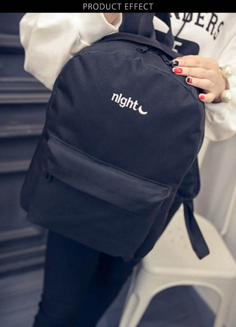 Stitchwork Letter Moon Oxford Unisex Portable Backpack