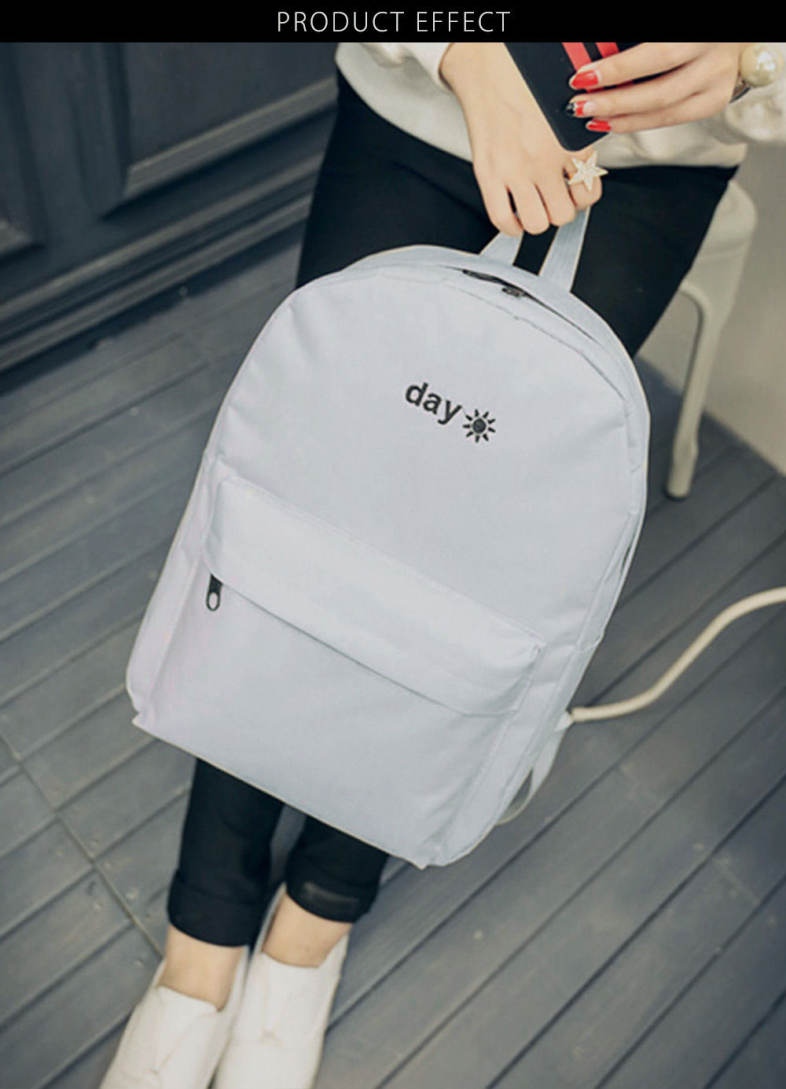 Stitchwork Letter Moon Oxford Unisex Portable Backpack