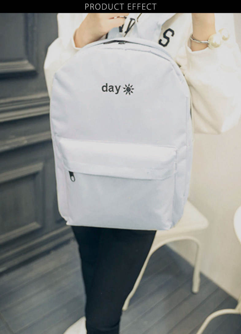 Stitchwork Letter Moon Oxford Unisex Portable Backpack