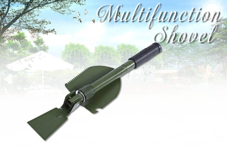CLEYE Multi-function Military Portable Trowel Diddle Spade Shovel with Carrying Pouch