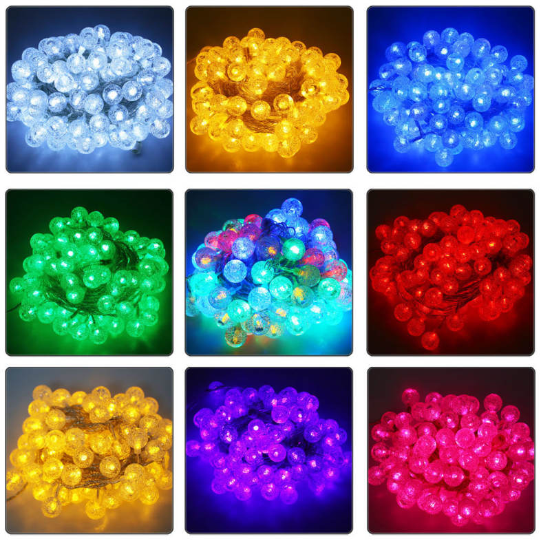 10M 100 LEDs Pebble Ball String Light Christmas Party Fairy Lamp