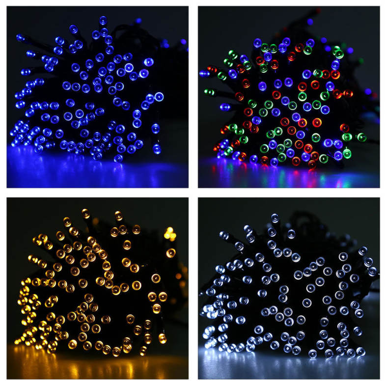 22M 200 LEDs Solar Powered String Light Outdoor Christmas Fairy Lamp