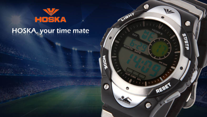 HOSKA H013B Children LED Digital Watch Calendar Alarm Chronograph Display Sports Wristwatch
