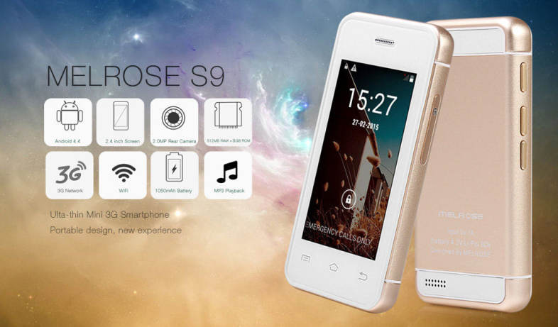 MELROSE S9 2.4 inch Androrid 4.4 Ulta-thin Mini 3G Smart Phone MT6580 Dual Core 1.2GHz 512MB RAM 8GB ROM Bluetooth Camera WiFi ( EU Plug )