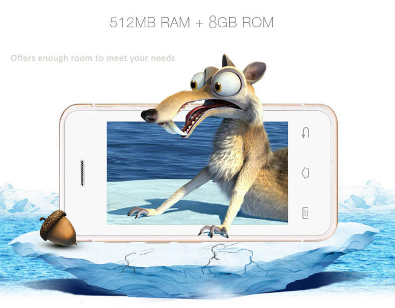 MELROSE S9 2.4 inch Androrid 4.4 Ulta-thin Mini 3G Smart Phone MT6580 Dual Core 1.2GHz 512MB RAM 8GB ROM Bluetooth Camera WiFi ( EU Plug )