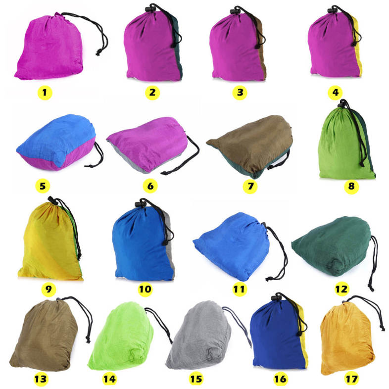 Outdoor One Person Assorted Color Parachute Nylon Fabric Hammock