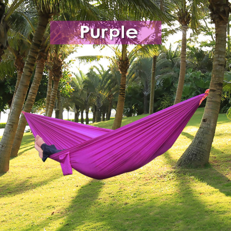 Outdoor One Person Assorted Color Parachute Nylon Fabric Hammock