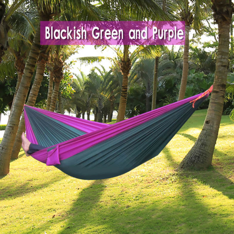 Outdoor One Person Assorted Color Parachute Nylon Fabric Hammock