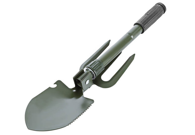 CLEYE Multi-function Military Portable Trowel Diddle Rake Shovel with Carrying Pouch