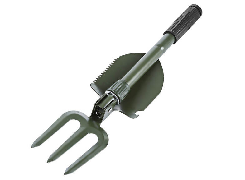 CLEYE Multi-function Military Portable Trowel Diddle Rake Shovel with Carrying Pouch
