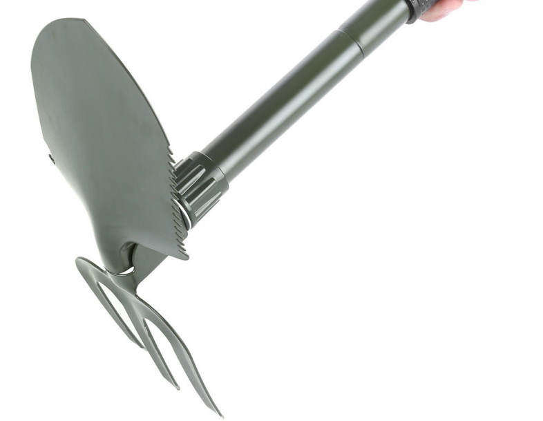 CLEYE Multi-function Military Portable Trowel Diddle Rake Shovel with Carrying Pouch
