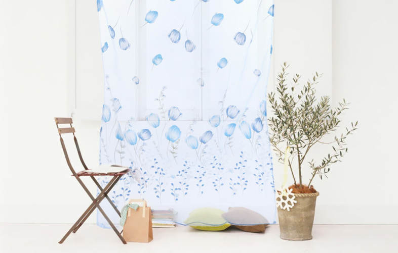 100 x 200cm Chiffon Gauze Voile Wall Room Divider Tulip Floral Printed Window Curtain