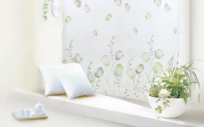 100 x 200cm Chiffon Gauze Voile Wall Room Divider Tulip Floral Printed Window Curtain
