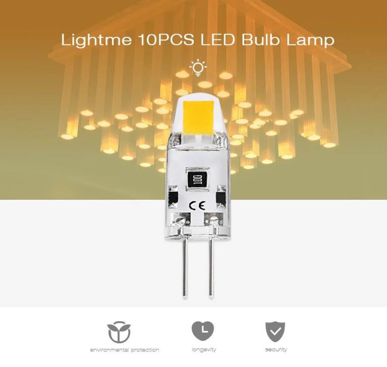 Lightme 10PCS G4 1.2W DC 12V 1505 LED Dimmable Bulb Spotlight