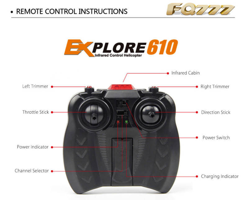 FQ777 610 3.5CH 6-Axis Gyro RTF Infrared Control Helicopter Aircraft Toy