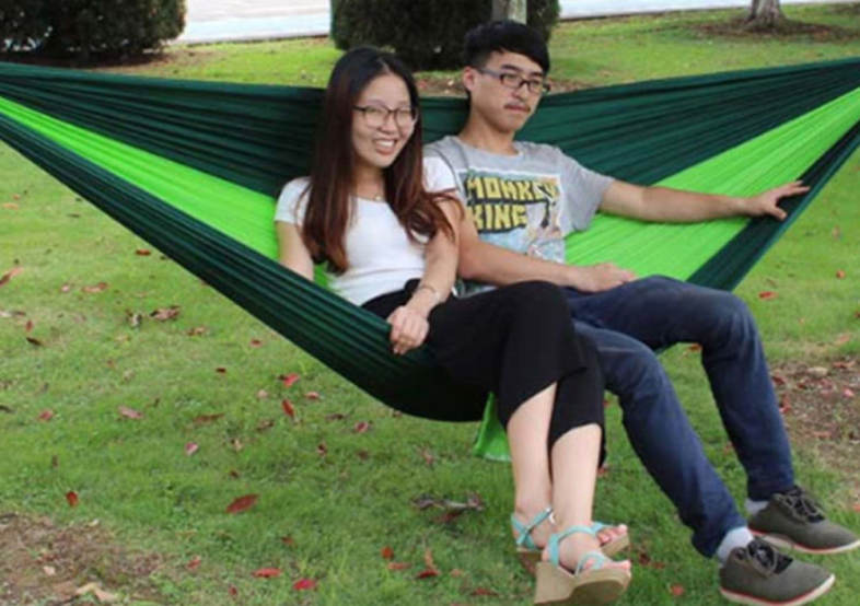 AOTU AT6737 2-Person Parachute Nylon Fabric Hammock for Outdoor Camping
