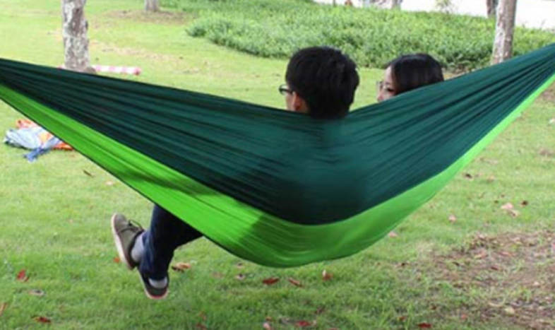 AOTU AT6737 2-Person Parachute Nylon Fabric Hammock for Outdoor Camping