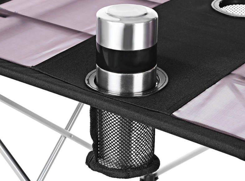 Outdoor Portable Foldable Table with Bottle Hole for Fishing Picnic Camping