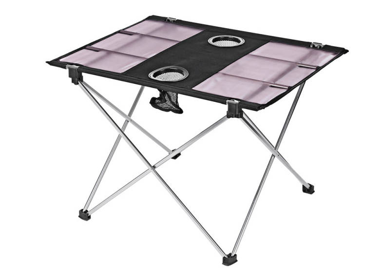 Outdoor Portable Foldable Table with Bottle Hole for Fishing Picnic Camping