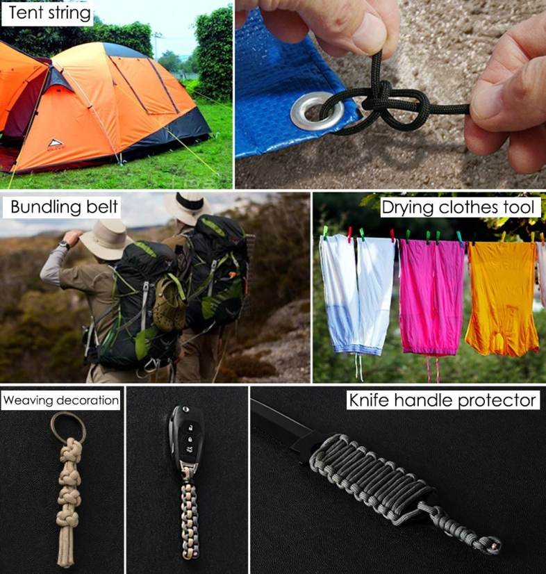 6M Nylon Reflective 9 Core Paracord String 20FT Luminous Glow Camping Hiking Rope