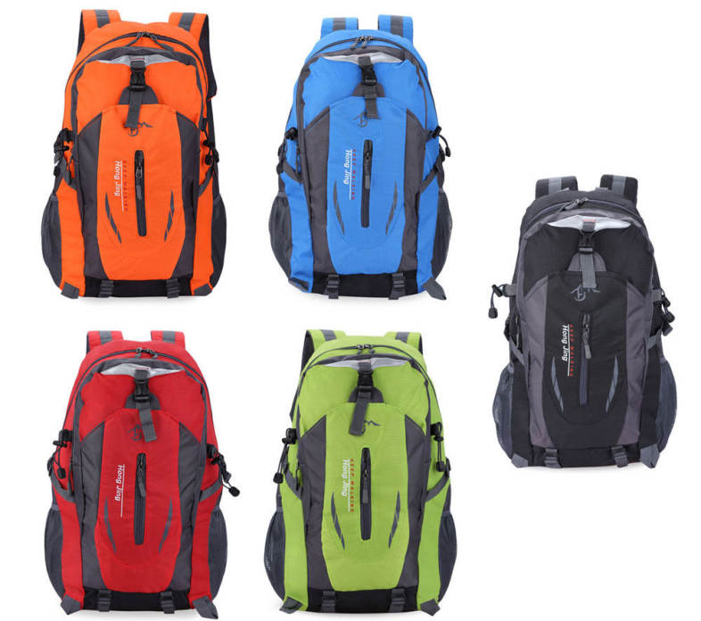 Guapabien Large Capacity Patchwork Buckle Ladder Lock Zipper S Shape Mesh Strap Outdoor Portable Backpack