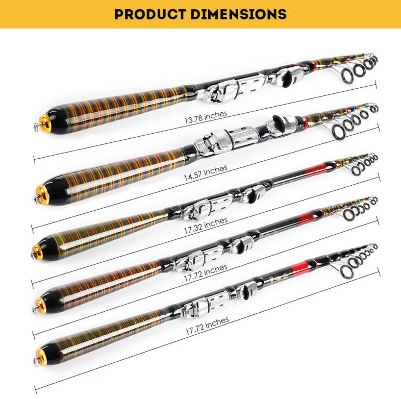 LEO Portable Multifunctional Mini Fishing Rod Spinning Fish Hand Tackle