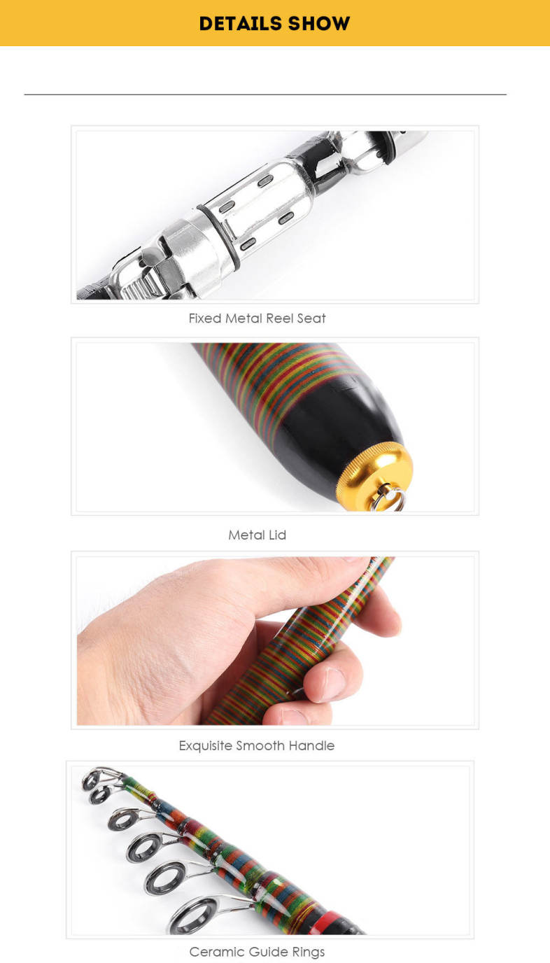 LEO Portable Multifunctional Mini Fishing Rod Spinning Fish Hand Tackle