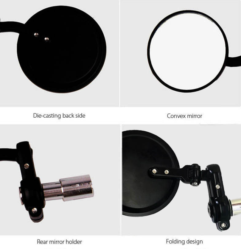 Paired Universal Motorcycle Side Back Round Rear Mirror