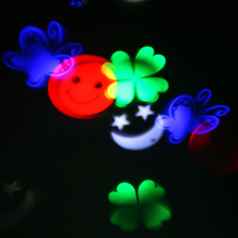 Outdoor AC 110 - 240V 4W LED Smiling Face Light Waterproof Landscape Projector Lamp