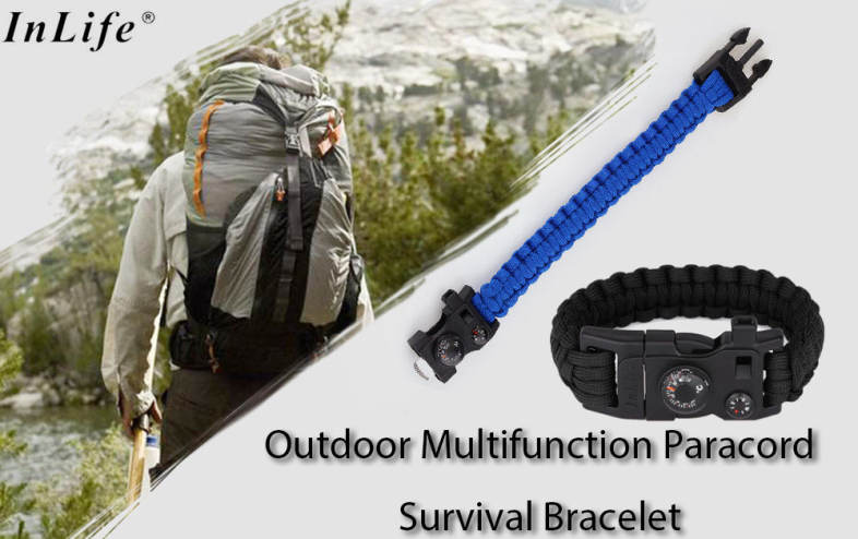 Inlife Outdoor Multifunction Fashionable Survival Bracelet with Nylon Rope