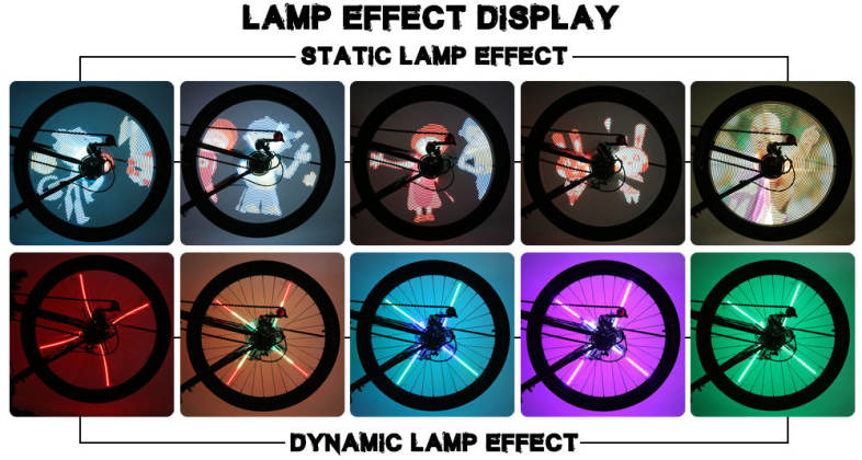 FT - 801 DIY Cycling Bicycle 256 LEDs Waterproof Colorful Changing Video Gift Pictures Bike Wheel Spoke Lights