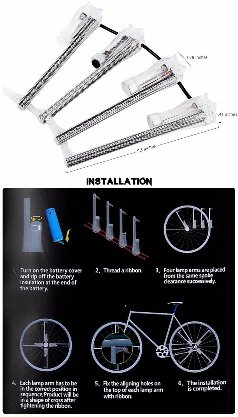 FT - 801 DIY Cycling Bicycle 256 LEDs Waterproof Colorful Changing Video Gift Pictures Bike Wheel Spoke Lights
