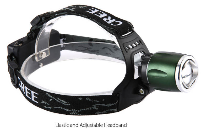 T6 DC 5V 30W 850LM LED Dimmer Headlight 3 Modes Focus Headlamp Flashlight