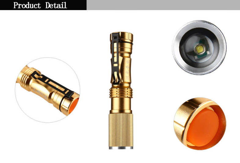 T6 LED 5W 350LM Mini Flashlight 3 Modes Camping Torch Light
