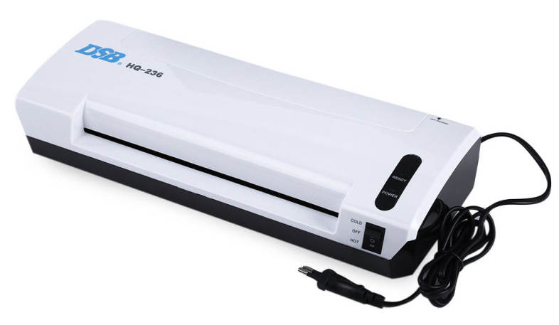 DSB HQ - 236 Thermal / Cold Laminator 2 Roller System Laminating Pouches Document Photo Lamination High Speed Laminate Machine