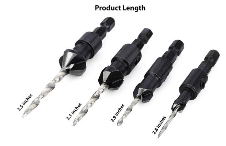 4pcs 4MM - 10MM Wood Drill Hexagonal Reamer