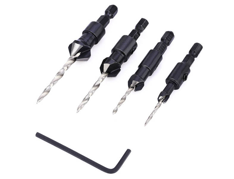 4pcs 4MM - 10MM Wood Drill Hexagonal Reamer