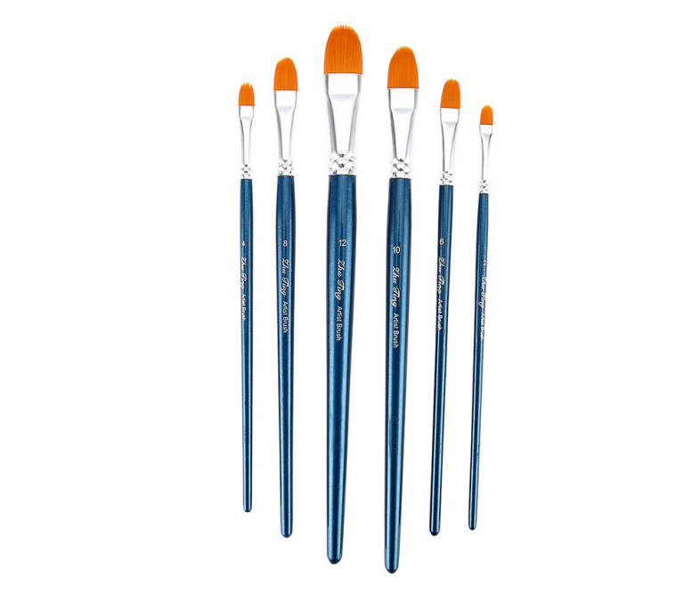 ZhuTing 6pcs Nylon Hair Painting Brush Artist Watercolor Acrylic Oil Painting Drawing Tools