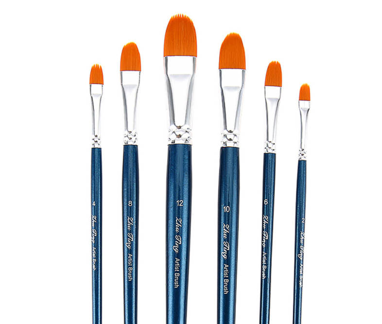 ZhuTing 6pcs Nylon Hair Painting Brush Artist Watercolor Acrylic Oil Painting Drawing Tools
