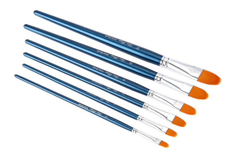 ZhuTing 6pcs Nylon Hair Painting Brush Artist Watercolor Acrylic Oil Painting Drawing Tools